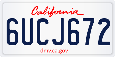 CA license plate 6UCJ672