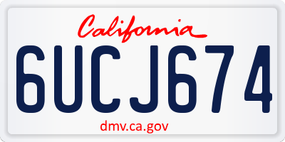 CA license plate 6UCJ674
