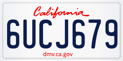 CA license plate 6UCJ679
