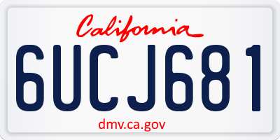 CA license plate 6UCJ681