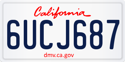 CA license plate 6UCJ687