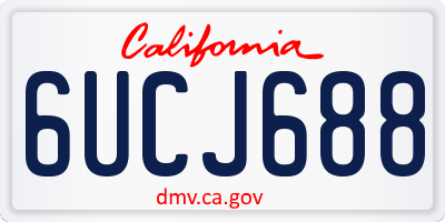CA license plate 6UCJ688