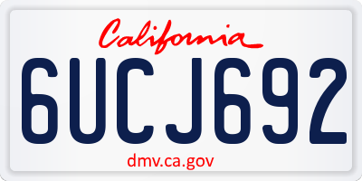 CA license plate 6UCJ692