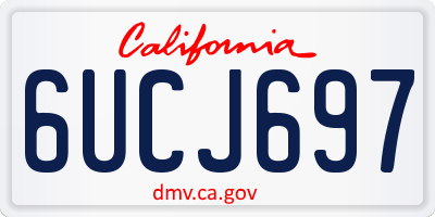 CA license plate 6UCJ697