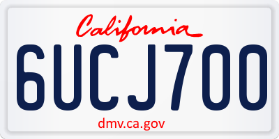 CA license plate 6UCJ700