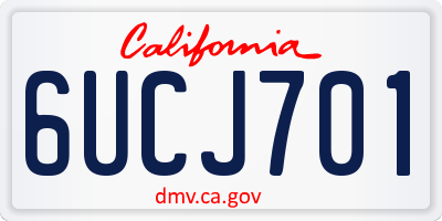 CA license plate 6UCJ701