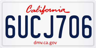 CA license plate 6UCJ706