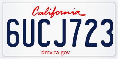 CA license plate 6UCJ723