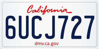 CA license plate 6UCJ727