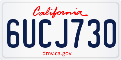 CA license plate 6UCJ730