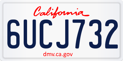 CA license plate 6UCJ732