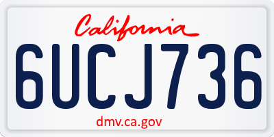 CA license plate 6UCJ736