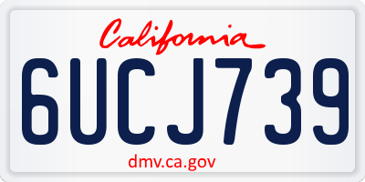 CA license plate 6UCJ739