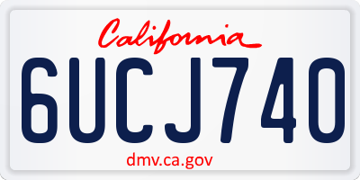 CA license plate 6UCJ740