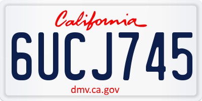 CA license plate 6UCJ745