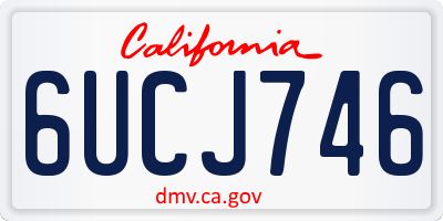 CA license plate 6UCJ746