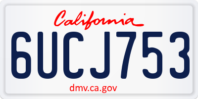 CA license plate 6UCJ753