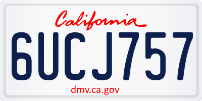 CA license plate 6UCJ757