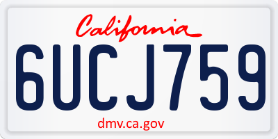 CA license plate 6UCJ759
