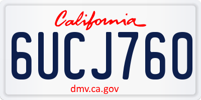 CA license plate 6UCJ760