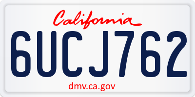 CA license plate 6UCJ762