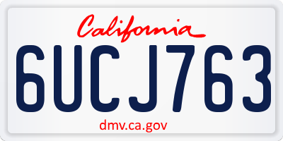 CA license plate 6UCJ763