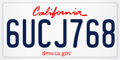 CA license plate 6UCJ768