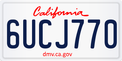 CA license plate 6UCJ770
