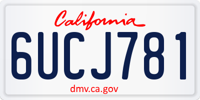 CA license plate 6UCJ781