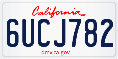 CA license plate 6UCJ782
