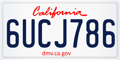 CA license plate 6UCJ786