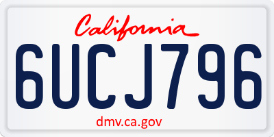 CA license plate 6UCJ796
