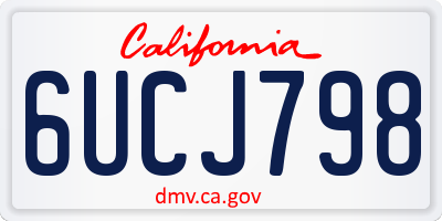 CA license plate 6UCJ798