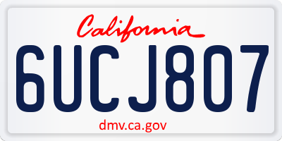 CA license plate 6UCJ807