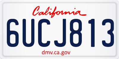 CA license plate 6UCJ813