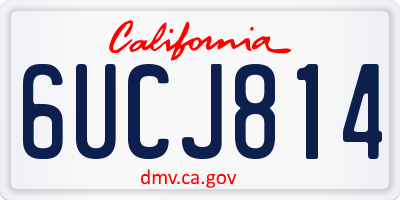 CA license plate 6UCJ814