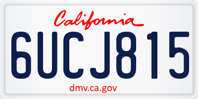 CA license plate 6UCJ815
