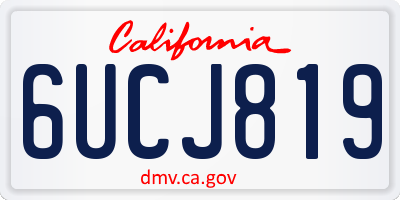 CA license plate 6UCJ819
