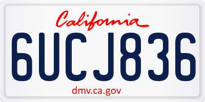 CA license plate 6UCJ836