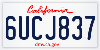 CA license plate 6UCJ837