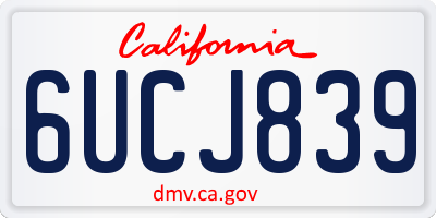 CA license plate 6UCJ839