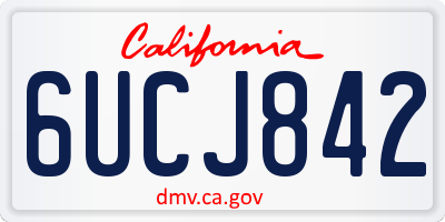 CA license plate 6UCJ842