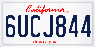 CA license plate 6UCJ844