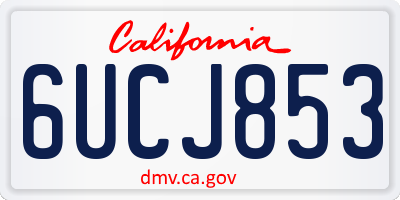 CA license plate 6UCJ853