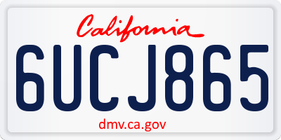 CA license plate 6UCJ865