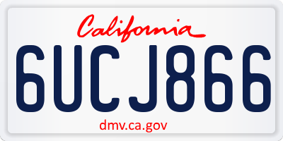CA license plate 6UCJ866