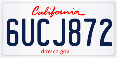 CA license plate 6UCJ872