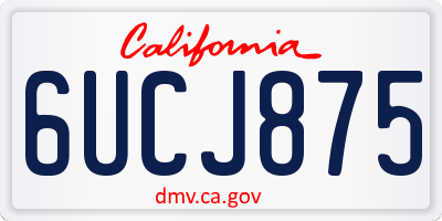 CA license plate 6UCJ875