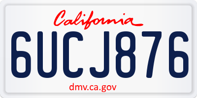 CA license plate 6UCJ876