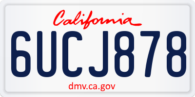 CA license plate 6UCJ878